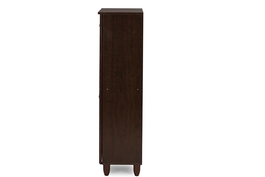 baxton studio fernanda modern and contemporary 4 door oak brown wooden entryway shoes storage tall cabinet | Modish Furniture Store-15