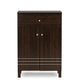 baxton studio felda dark brown modern shoe cabinet with 2 doors and drawer | Modish Furniture Store-2