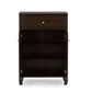 baxton studio felda dark brown modern shoe cabinet with 2 doors and drawer | Modish Furniture Store-3