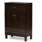 baxton studio felda dark brown modern shoe cabinet with 2 doors and drawer | Modish Furniture Store-4