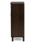 baxton studio felda dark brown modern shoe cabinet with 2 doors and drawer | Modish Furniture Store-5