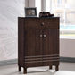 Baxton Studio Felda Dark Brown Modern Shoe Cabinet with 2 Doors and Drawer | Modishstore | Cabinets