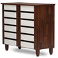 baxton studio gisela oak and white 2 tone shoe cabinet with 2 doors | Modish Furniture Store-3
