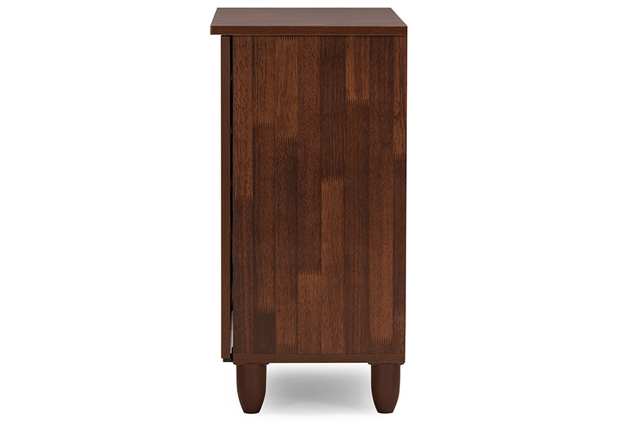 baxton studio gisela oak and white 2 tone shoe cabinet with 2 doors | Modish Furniture Store-4