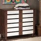 Baxton Studio Gisela Oak and White 2-tone Shoe Cabinet With 2 Doors | Modishstore | Cabinets
