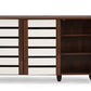 baxton studio gisela oak and white 2 tone shoe cabinet with 3 doors | Modish Furniture Store-3