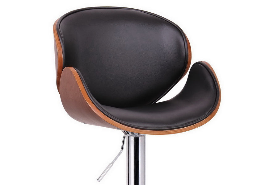 baxton studio crocus walnut and black modern bar stool | Modish Furniture Store-2