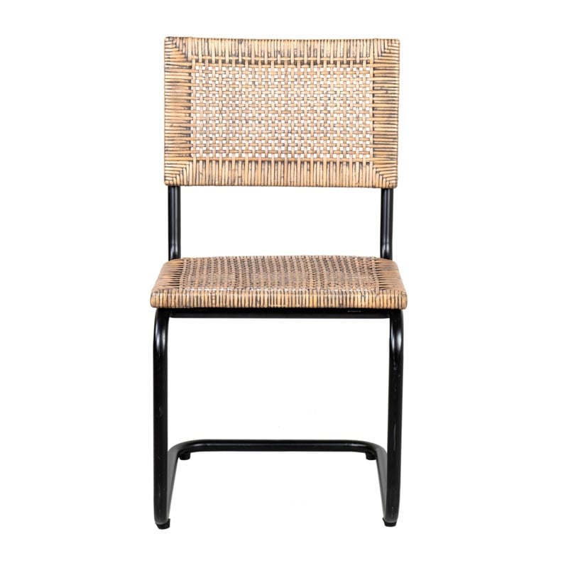 Soho Side Chair - Rattan/Iron Grey Set of 2 by Jeffan | Side Chairs | Modishstore - 2