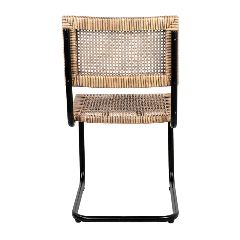 Soho Side Chair - Rattan/Iron Grey Set of 2 by Jeffan | Side Chairs | Modishstore - 3