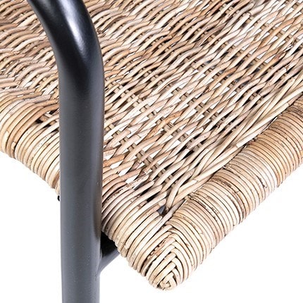 Soho Arm Chair - Rattan/Iron Grey Set of 2 by Jeffan | Armchairs | Modishstore - 4