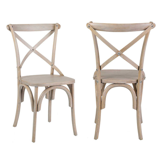 Lowry Mango Wood Dining Chair - Grey Set of 2 by Jeffan | Dining Chairs | Modishstore