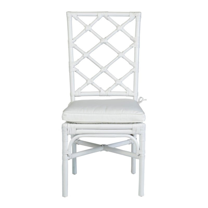 Pembroke Rattan Side Chair With A Repeat Diamond Pattern Set of 2 by Jeffan | Side Chairs | Modishstore - 8