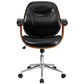 Flash Furniture Mid-Back Black Leather Executive Wood Swivel Office Chair | Office Chairs | Modishstore-2