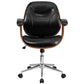Flash Furniture Mid-Back Black Leather Executive Wood Swivel Office Chair | Office Chairs | Modishstore - 2
