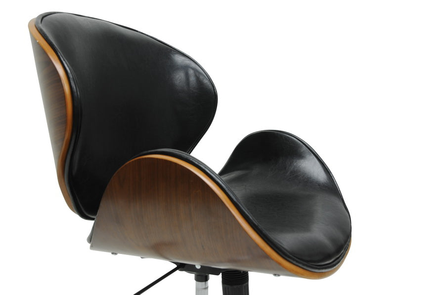 baxton studio bruce walnut and black modern office chair | Modish Furniture Store-5