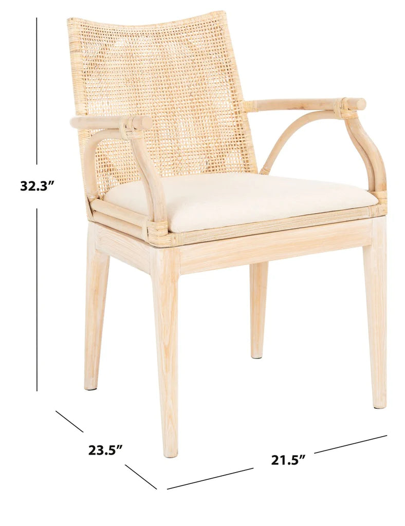 Safavieh Gianni Arm Chair - Natural White Wash | Accent Chairs | Modishstore - 6
