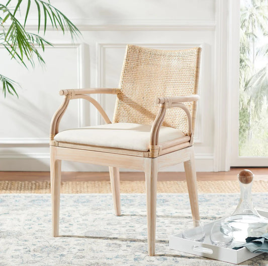 Safavieh Gianni Arm Chair - Natural White Wash | Accent Chairs | Modishstore