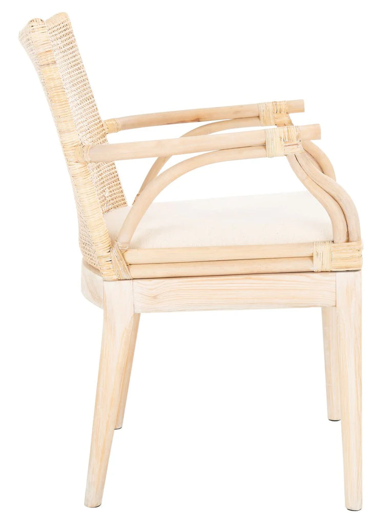 Safavieh Gianni Arm Chair - Natural White Wash | Accent Chairs | Modishstore - 3