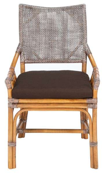 Safavieh Donatella Rattan Chair - Brown White Wash | Accent Chairs | Modishstore - 3