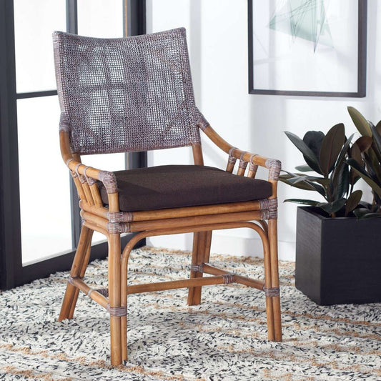 Safavieh Donatella Rattan Chair - Brown White Wash | Accent Chairs | Modishstore