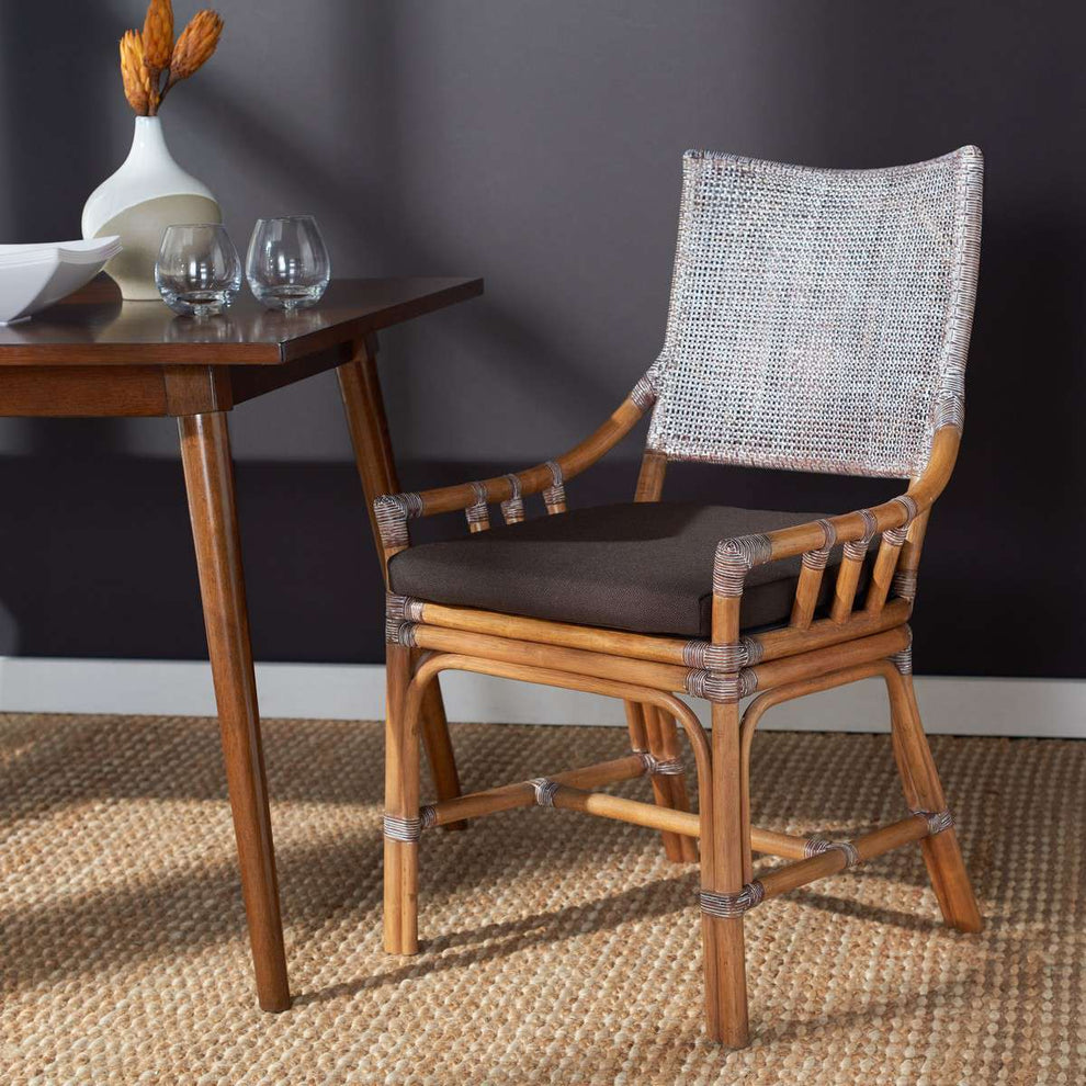 Safavieh Donatella Rattan Chair - Brown White Wash | Accent Chairs | Modishstore - 2