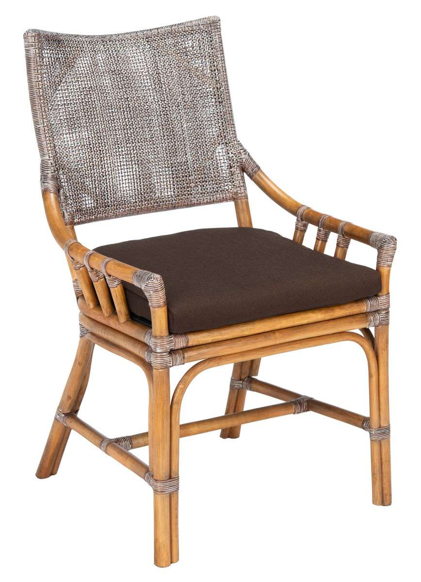 Safavieh Donatella Rattan Chair - Brown White Wash | Accent Chairs | Modishstore - 4