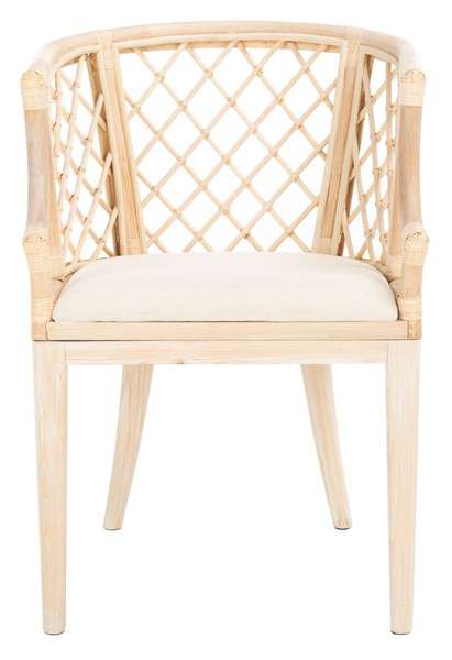 Safavieh Carlotta Arm Chair - Natural White Wash | Accent Chairs | Modishstore - 3