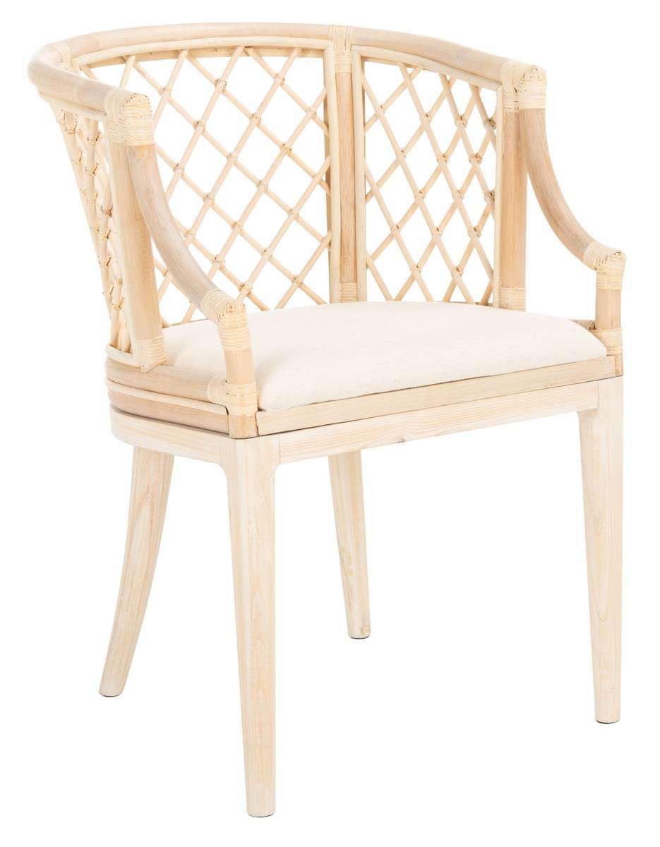 Safavieh Carlotta Arm Chair - Natural White Wash | Accent Chairs | Modishstore - 4