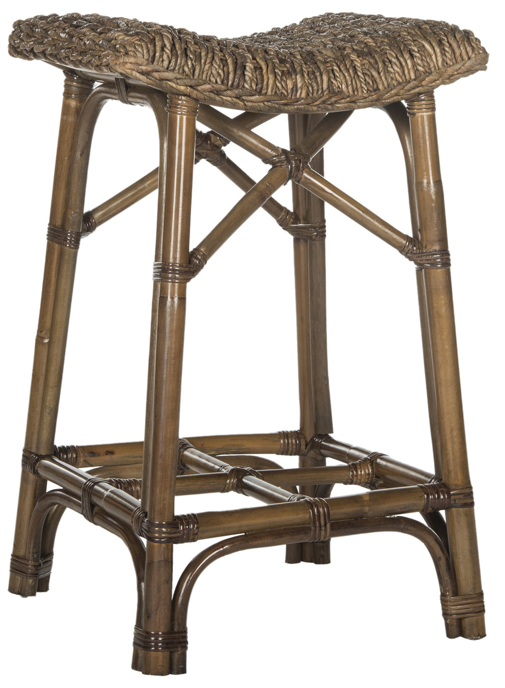 Safavieh Ramiro Wicker Barstool | Bar Stools | Modishstore - 4