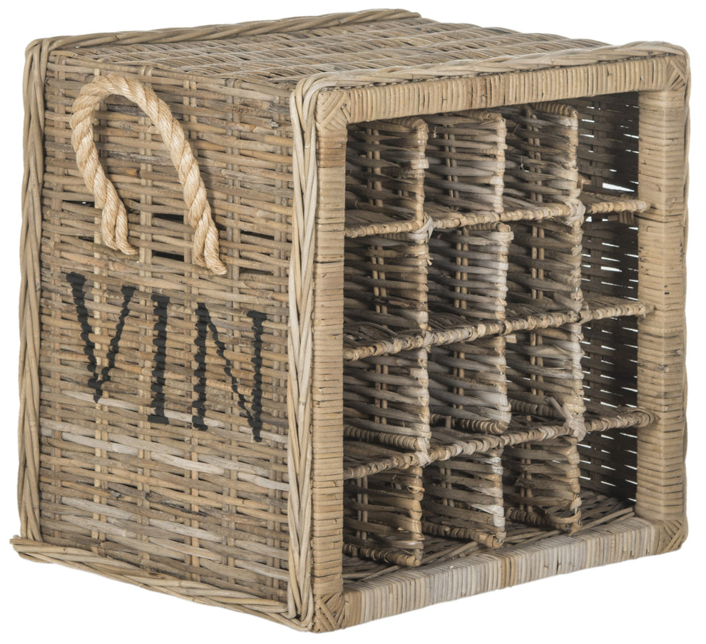 Safavieh Aziza 16 Bottle Wicker Wine Rack | Wine Racks | Modishstore - 4