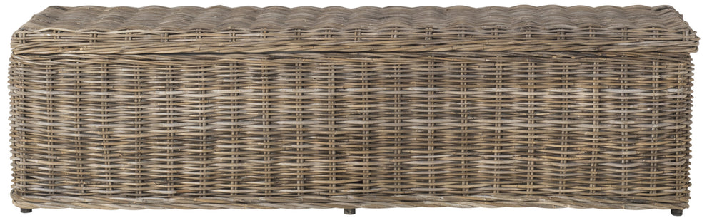Safavieh Caius Wicker Bench With Storage | Benches | Modishstore - 3