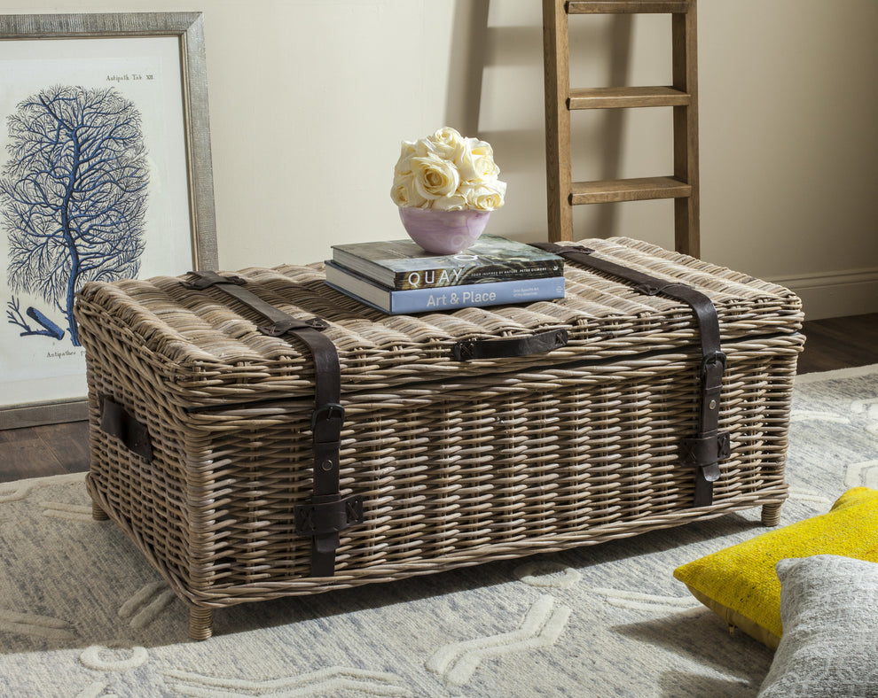 Safavieh Navarro Rattan Coffee Table Trunk | Coffee Tables | Modishstore - 8