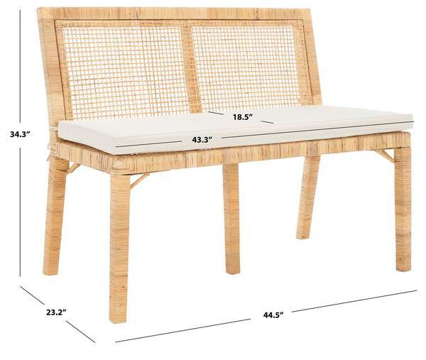 Safavieh Civility Antique Webbing Sofa Bench - Natural | Benches | Modishstore - 3