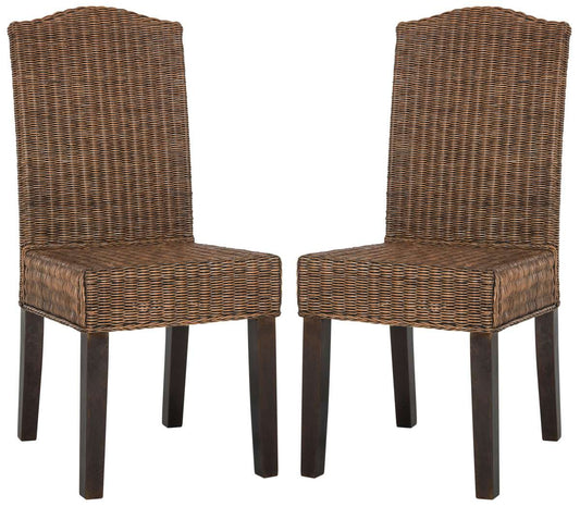Safavieh Odette 19''H Wicker Dining Chair Set Of 2 - Brown | Dining Chairs | Modishstore