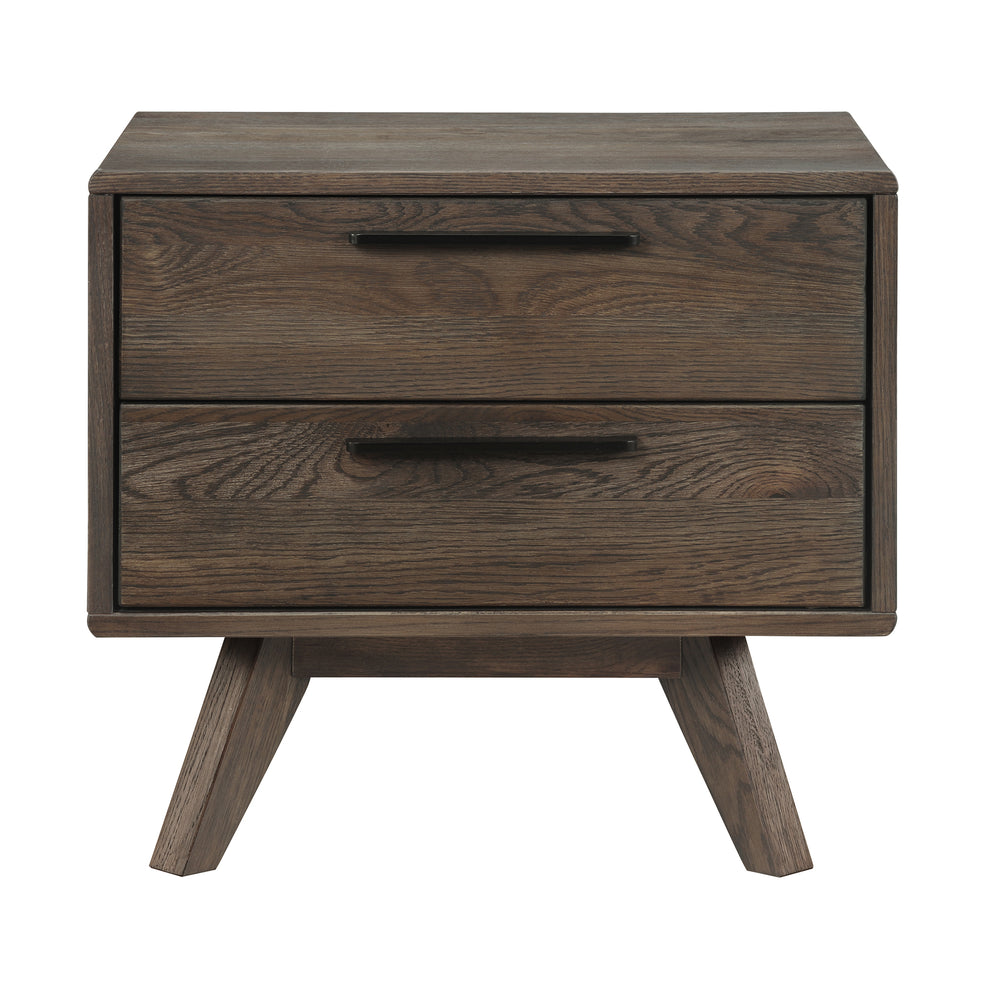 Astoria 4 Piece King Bedroom Set in Oak with Black Faux Leather  By Armen Living | Bedroom Sets | Modishstore - 5