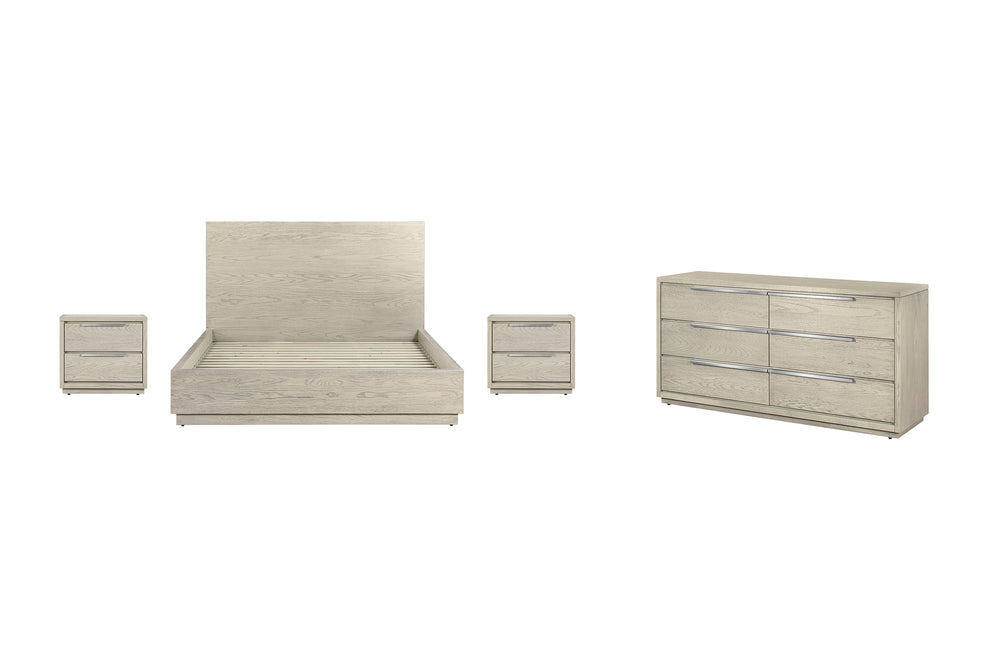 Abbey Queen 4 Piece Bedroom Set in Grey Oak Wood By Armen Living | Bedroom Sets | Modishstore - 2