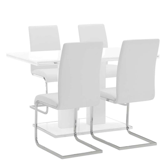 Amanda 5 Piece White Rectangular Dining Set By Armen Living | Dining Sets | Modishstore