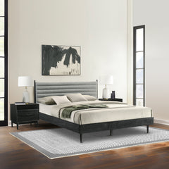 Artemio King 3 Piece Wood Bedroom Set in Black Finish By Armen Living