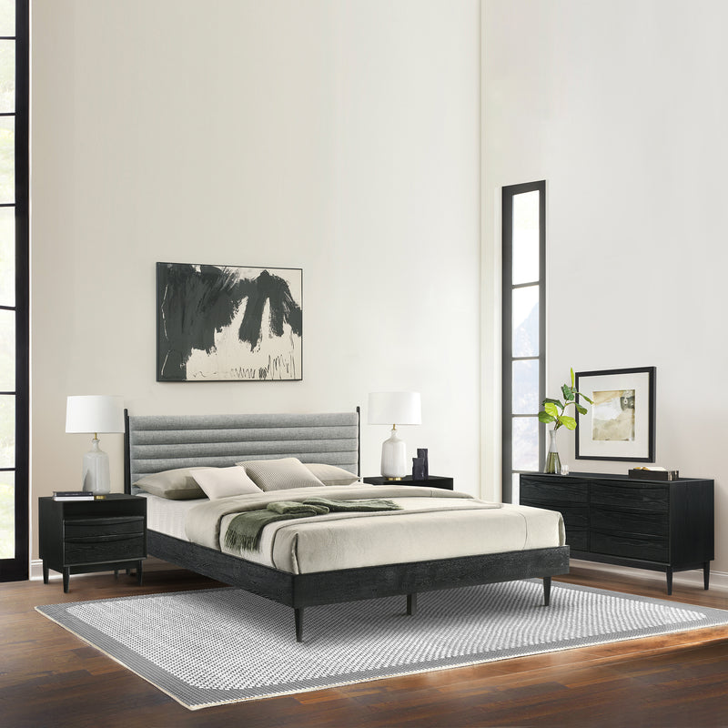 Artemio King 4 Piece Wood Bedroom Set in Black Finish By Armen Living | Bedroom Sets | Modishstore
