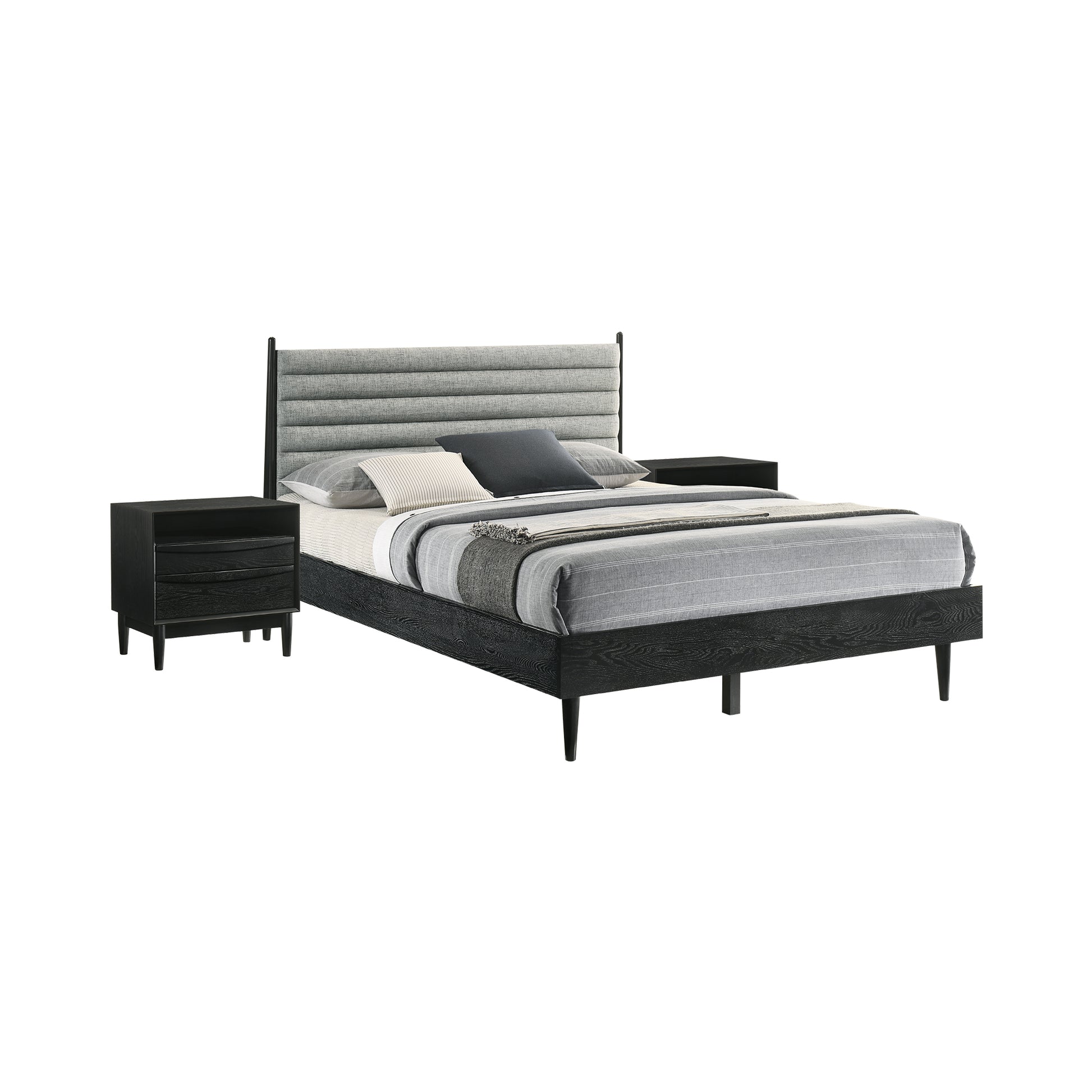 Artemio Queen 3 Piece Wood Bedroom Set in Black Finish By Armen Living | Bedroom Sets | Modishstore - 2