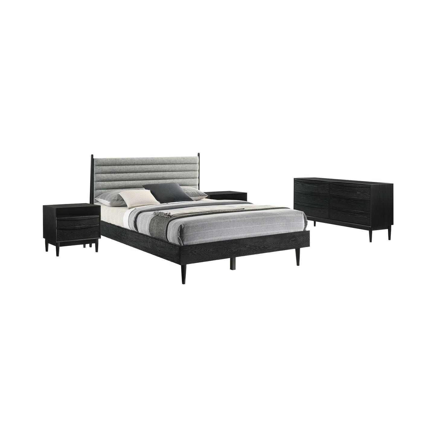 Artemio Queen 4 Piece Wood Bedroom Set in Black Finish By Armen Living | Bedroom Sets | Modishstore - 2