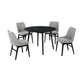 Arcadia and Azalea 42" Round Grey and Black Wood 5 Piece Dining Set By Armen Living | Dining Sets | Modishstore