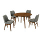 Arcadia and Azalea 48" Round Charcoal and Walnut Wood 5 Piece Dining Set By Armen Living | Dining Sets | Modishstore