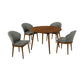 Arcadia and Juno 48" Round Charcoal and Walnut Wood 5 Piece Dining Set By Armen Living | Dining Sets | Modishstore