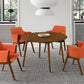 Arcadia and Renzo 48" Round Orange and Walnut Wood 5 Piece Dining Set By Armen Living | Dining Sets | Modishstore