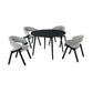 Arcadia and Talulah 48" Round Grey and Black Wood 5 Piece Dining Set By Armen Living | Dining Sets | Modishstore