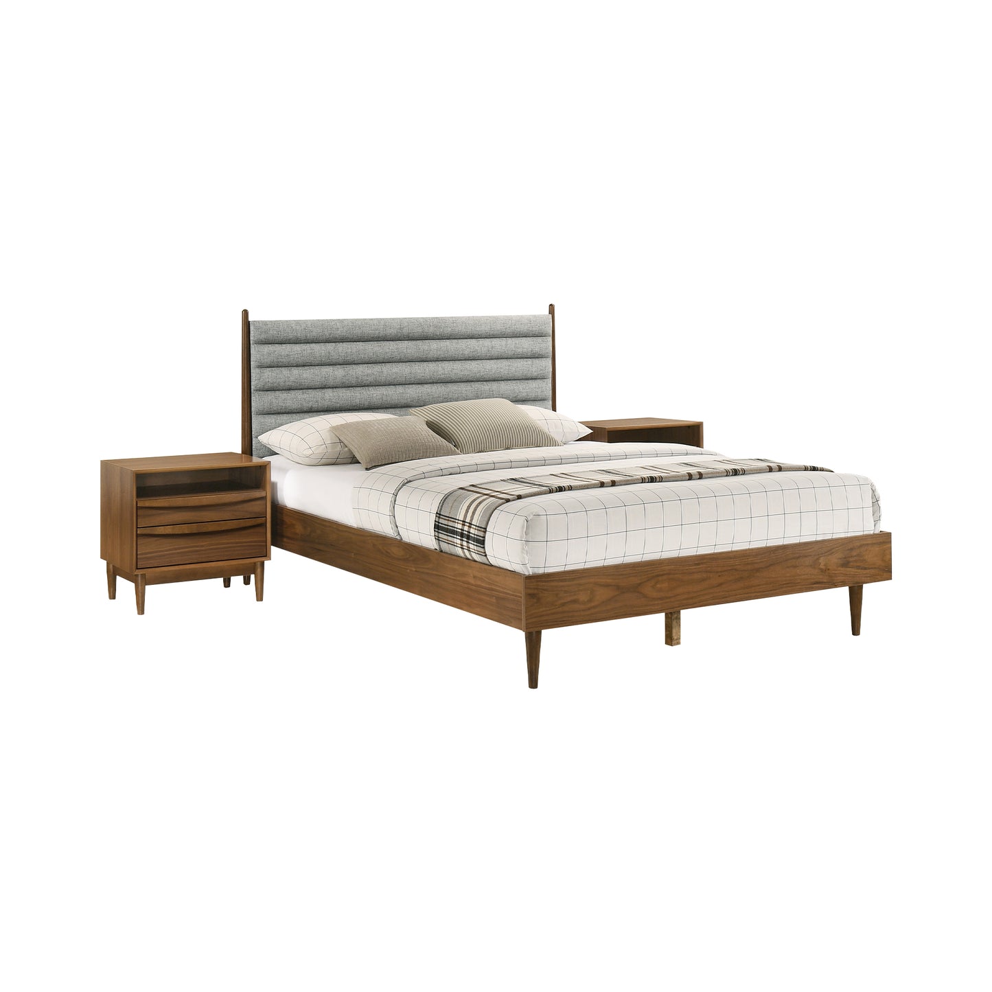 Artemio Queen 3 Piece Wood Bedroom Set in Walnut Finish By Armen Living | Bedroom Sets | Modishstore - 2