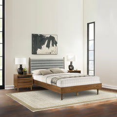 Artemio Queen 3 Piece Wood Bedroom Set in Walnut Finish By Armen Living