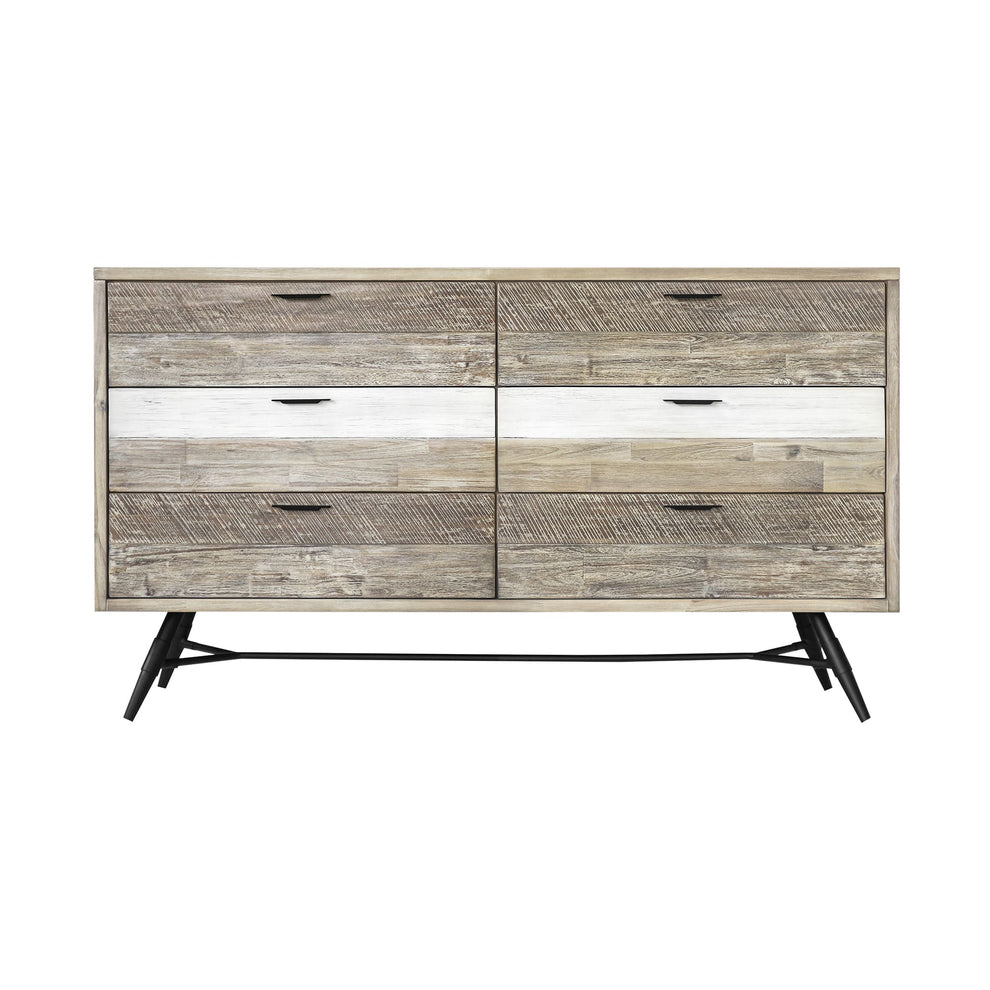 Bridges 4 Piece King Bedroom Set in Two-Tone Acacia Wood By Armen Living | Bedroom Sets | Modishstore - 6