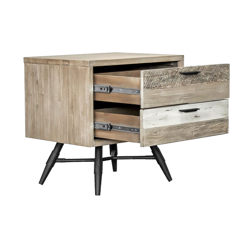 Bridges 3 Piece Queen Bedroom Set in Two-Tone Acacia Wood By Armen Living | Bedroom Sets | Modishstore - 6